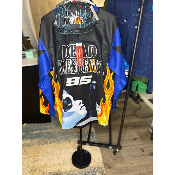 SZ M - Dead Presidents Hockey Jersey & 7 3/4 Fitted Hat - New w/tags - Picture 2 of 2